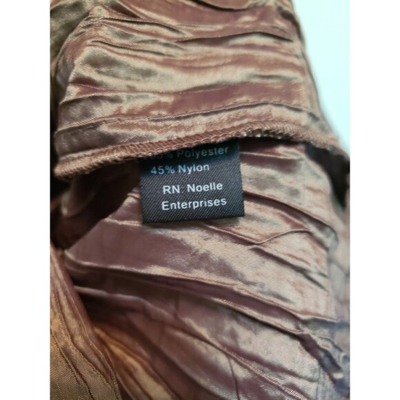 Noelle Women 12 14 Jacket Gold y2k Manhattan Port Shirt Button Crinkle Satin NWT - Picture 7 of 7